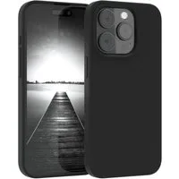EAZY CASE Handyhülle Premium Silikon Case für Apple iPhone 15 Pro 6,1 Zoll, Hülle mit Kameraschutz Bumper Silikonhülle stoßfest Slimcover Schwarz