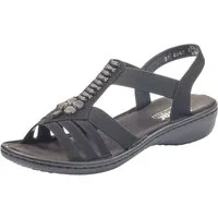 Rieker Riemchensandale Sommerschuh, Sandalette, Keilabsatz, mit schöner Verzierung