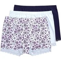 Ulla Popken Panty Pantys 3er-Pack Muster/einfarbig Spitzenkante