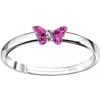 ALEXANDER YORK Silberring SCHMETTERLING fuchsia, 925 Sterling Silber