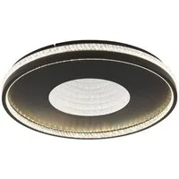 GLOBO LIGHTING LED Deckenleuchte BERNADETTE, Schwarz, Metall, Kristalloptik, Anpassung der Farbtemperatur, Dimmfunktion, LED fest integriert, Extra-Warmweiß, Neutralweiß, Tageslichtweiß, Fernbedienung, Infinity-Effekt, Ø 50 x 6,5 cm