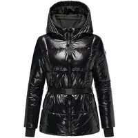 Navahoo Steppjacke Eisglanz 14 Glänzende Damen Winterjacke mit Taillengürtel