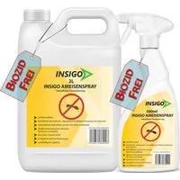INSIGO Insektenspray Ameisen Spray gegen Ameisen, Larven & Eier, 2.5 l, 2500 ml, Kombi-Set, 1-St., 1x2 Liter + 500ml, biozidfreie Formel, auf Wasserbasis, geruchsarm, brennt / ätzt nicht