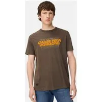 camel active Print-Shirt mit Rundhalsausschnitt Kurzarm