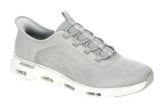 Skechers 104610 GRY GLIDE STEP GRATIFY - PACE Damenschuhe Sport Slipper Grau