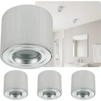Sweet LED Aufbauleuchte 4er Set für Bad & Küche IP44 schwenkbar Aluminium 230V flach, ohne Leuchtmittel, Aufbaustrahler LED, Aufbauspot, Deckenstrahler