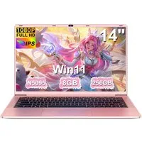 bvate 2026 14-Zoll-Laptop-Computer, 8 GB DDR4, Quad-Core N5095 CPU Notebook Notebook (OTHER, N5095, 8 GB, 256 GB SSD, 180° Drehung/Low Blue Light-Zertifizierung/Deutsche Tastaturaufkleber)