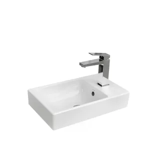 VitrA New Integra Square Handwaschbecken unterbaufähig asymmetrisch Weiß Hochglanz,7892B003-0029 7892B003-0029