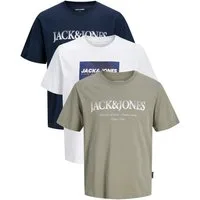 Jack & Jones Print-Shirt (Spar-Set, 3er-Pack) mit Logodruck, aus Baumwolle