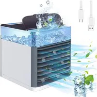 MOPUEA Ventilatorkombigerät Luftkühler/Befeuchter/Ventilator Smart 4-in-1, Innovativer wassergekühlter Sprühklimaventilator