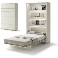 Friderik-EU Schrankbett Vertical Wandklappbett Lenart Bed Concept - inklusive Trageservice Vertikales Wandklappbett mit pneumatischer Hebehilfe, Soft-Close