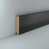 Südbrock Sockelleiste Sockelleiste schwarz MDF 16 x 80 Foliert Fußleiste Modern, L: 250 cm, H: 8 cm, 1-St.