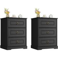 Homfa Nachttisch Nachtschrank Nachtkommode Nachtkonsole (2-St)
