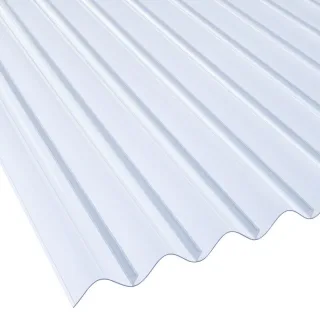 Lichtplatte PVC | BioLine | Wellplatte | 95/35 | 1,2 mm | Breite 950 mm | glasklar-bläulich