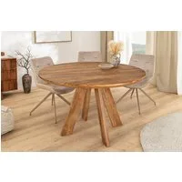 riess-ambiente Esstisch ART WOOD 120cm braun - Mango, Massivholz, Lack, höhenverstellbare Füße (Einzelartikel, 1-St), Küchentisch mit Holzmaserung - ideal für Ess- & Wohnzimmer oder Küche