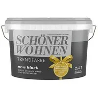 SCHÖNER WOHNEN FARBE Wand- und Deckenfarbe New black, Tropf- und spritzgehemmt, Lösemittelfrei