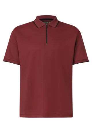 Street One - Poloshirt mit Reißverschluss rot - Gr. - L