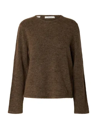 selected women - SLWLULU NEW LS KNIT O-NECK NOOS - Gr. - M