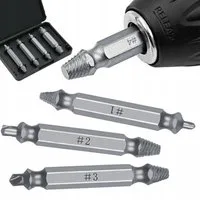 HURTNET Gewindebohrer Schraubenausdreher Set HN-2734 für beschädigte Schrauben, Profi-Ausdreher-Set zum Entfernen abgebrochener Schrauben und Bolzen., 4-tlg., 4-teiliges Schraubenausdreher-Set mit Etui für Schrauben 2–12 mm, Ausdreher-Set für Schraub