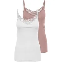 ONLY Longtop ONLLULU LACE SINGLET 2PACK CS JRS (Packung, 2-tlg)