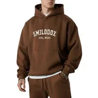 Smilodox Hoodie Kayson, Oversize Kapuzenpullover, Frontprint, große Kapuze Sweatshirt Kängurutasche weicher Stoff Warmer Pulli Streetstyle Alltag Freizeit