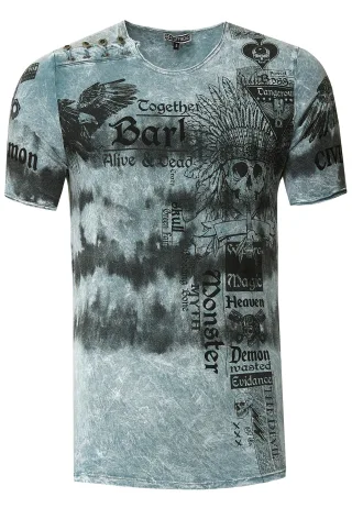 Color Tie Dye Batik T-Shirt mit Front-Print
