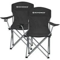 SONGMICS Campingstuhl, Klappstuhl, 2er Set, bis 150 kg belastbar