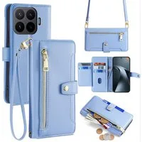 betterfon Handykette mit Portemonnaie für Xiaomi 17T Pro - Handykette 5 Kartenfächer Blau, 5 Kartenfächer + verstellbare Kette & Standfunktion mit TPU-Schutz