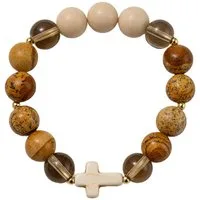 Firetti Armband Schmuck Geschenk Kupfer Armschmuck Armkette Edelstein, Made in Germany - mit Jaspis, Achat, Glasstein, Türkis