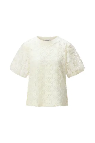 Rich & Royal - Flower T-Shirt pearl white - Gr. - S