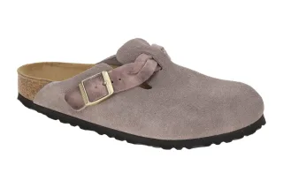 Birkenstock 1029122 Boston Braided Damen Clogs Lila Faded Purple Echtleder be...