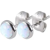 FILANGO Paar Ohrstecker Chirurgenstahl Ohrstecker SYNTHETISCHER OPAL (Ohrstecker, 1-tlg)