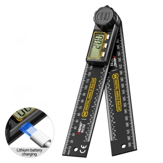 ANENG RC02 Smart Digital Angle Finder Ruler 0-360° Measuring Range 200mm LCD Type-C Charging Length Measuring Tools for