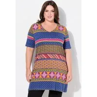 Ulla Popken Longshirt Longshirt A-Linie V-Ausschnitt 3/4-Arm