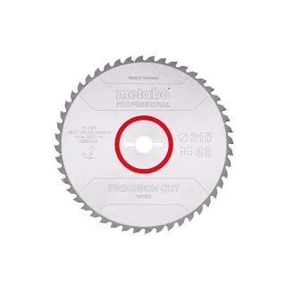 Metabo Sägeblatt precision cut wood - 315x2,8/1,8x30, Z48 WZ 0° professional - 628057000