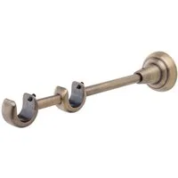 MDEKOR Gardinenstangenhalter für Gardinenstange 19 mm, Wandträger 2-läufig Antik Gold R Wandhalter