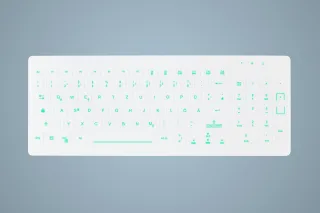Cherry Hygiene Backlit Compact Keyboard with US | ak-cb7012f-us-w/ge | Tastatur - QWERTZ
