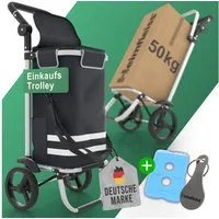 Heimfleiss® Einkaufstrolley Klappbarer Einkaufstrolley mit Kühlfach – 56L, 56 l, Leichter & stabiler Einkaufswagen mit wasserdichter Tasche