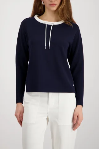 monari - Sweatshirt mit Schmuckdetail marine - Gr. - 40