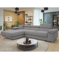 MIRJAN24 Ecksofa Torezio Mini, mit Bettkasten und Schlaffunktion, Einstellbare Kopfstützen, 280x170x70-90 cm
