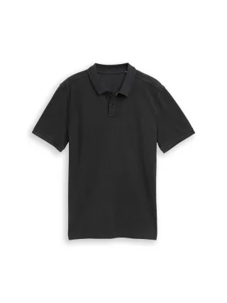 Denim Tom Tailor - Piqué Poloshirt im Washed Look black - Gr. - L