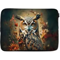 MuchoWow Laptop-Hülle Eule - Vogel - Blumen - Botanisch 14 Zoll, Schutzhülle für Laptop, Schutz gegen Kratzern, Laptoptasche