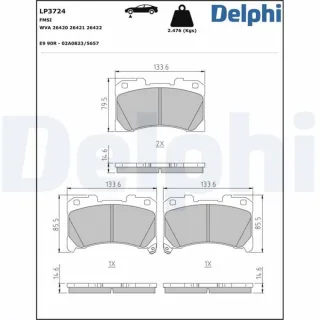 Delphi Bremsbel?ge vorne Toyota Yaris Verso P2 1,6