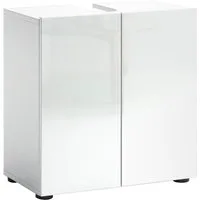 welltime Waschbeckenschrank MISTER, WBU, Bad-Unterschrank, 60 cm breit, 2 Türen, 2 Fächer Badmöbel, Hochglanz lackiert, Made in Italy, mit Siphonausschnitt