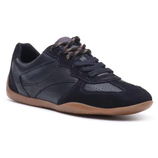 Hush Puppies Jovie Leder Damen SCHWARZE Sneaker