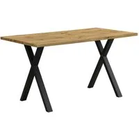 SOFTWEARY Esstisch (Holzoptik, 1-St., 140/80/76 cm), Metallgestell