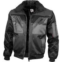 Qualitex Workwear Pilotenjacke Pilotenjacke zweifarbig schwarz/grau, Gr. M