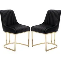 WAHSON OFFICE CHAIRS Esszimmerstuhl 2er Set Küchenstuhl mit goldene Stuhlbeine