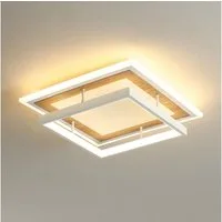 BlingBin LED Deckenleuchte Ø 30 Deckenlampe quadratisch/rund moderne Holzoptik 34 W Warmweiß, quadratisch, LED fest integriert, Tageslichtweiß, Sandweiß für Wohnzimmer Schlafzimmer Esszimmer