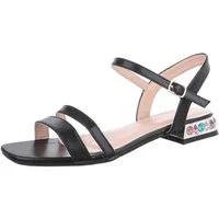 Ital-Design Damen Elegant Riemchensandalette (86527202) Blockabsatz Riemchensandalen in Schwarz